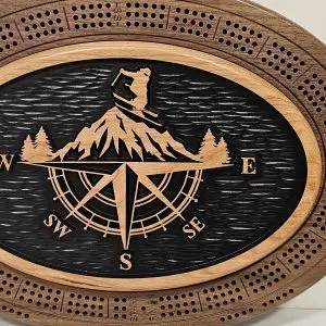 Skier Cribbage Board